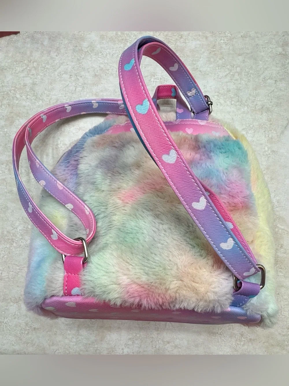 Kids Pastel Rainbow Unicorn Cat Plush Backpack - Multicolor